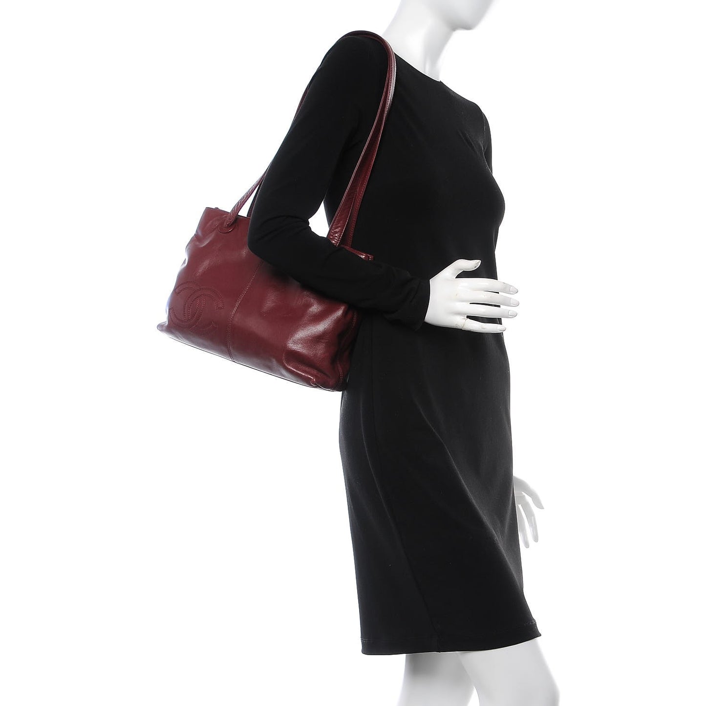 Calfskin CC Shoulder Bag Red