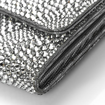 Chanel Crystal Quilted CC Large Gusset Flap Wallet Silver 9 of 10
