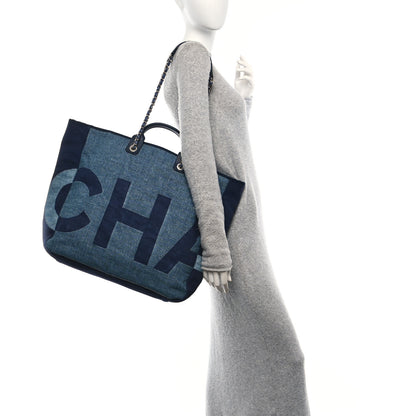 Chanel Canvas Large Maxi Shopping Tote Dark Blue 2 of 10
