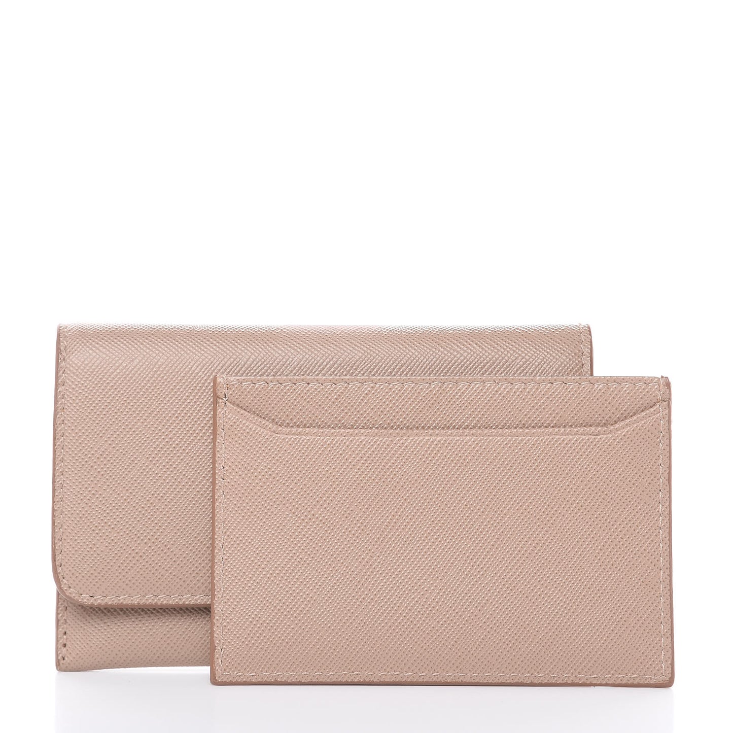 Saffiano Metal Flap Card Holder Cammeo