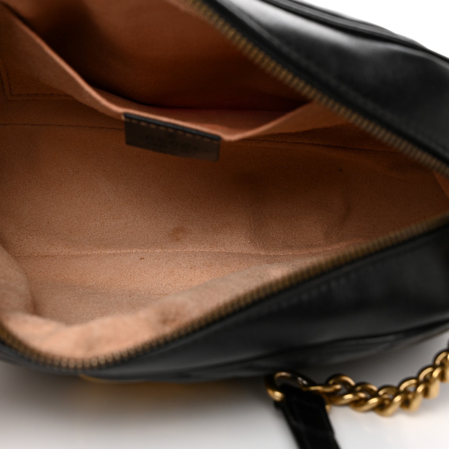 Gucci Calfskin Matelasse Small GG Marmont Chain Shoulder Bag Black 5 of 11