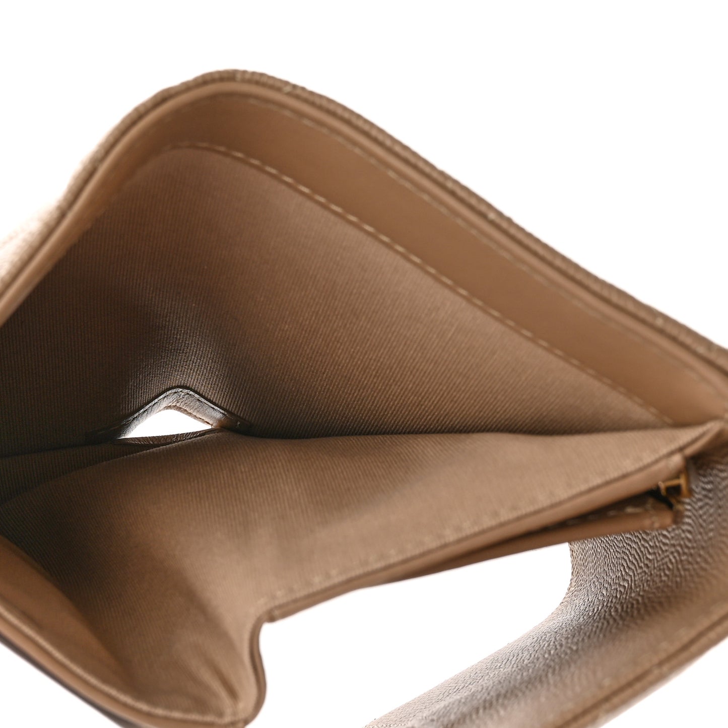 Caviar Quilted Medium Flap Wallet Beige