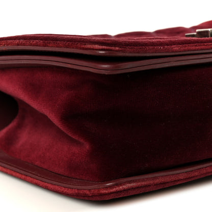 Chanel Velvet Tweed Quilted Medium Boy Flap Burgundy 9 of 10