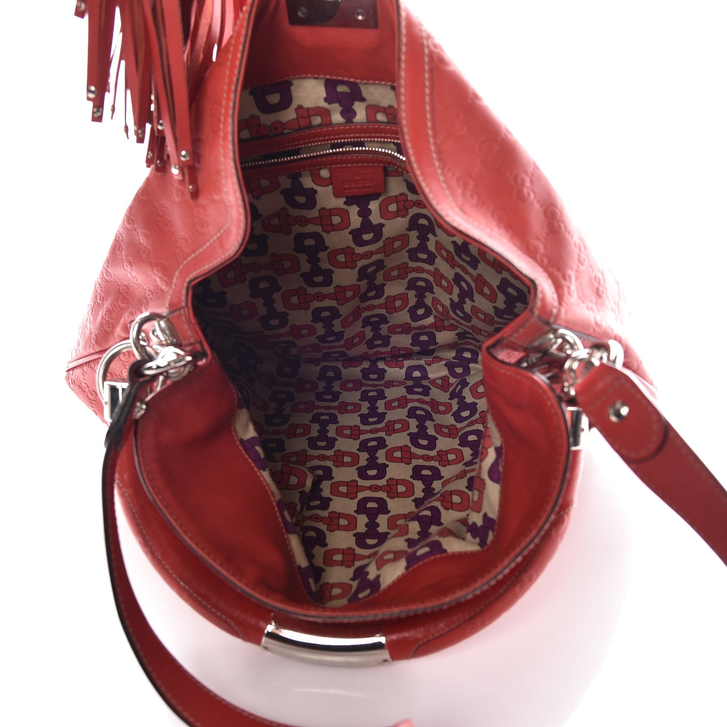 Guccissima Large Indy Top Handle Hobo Red