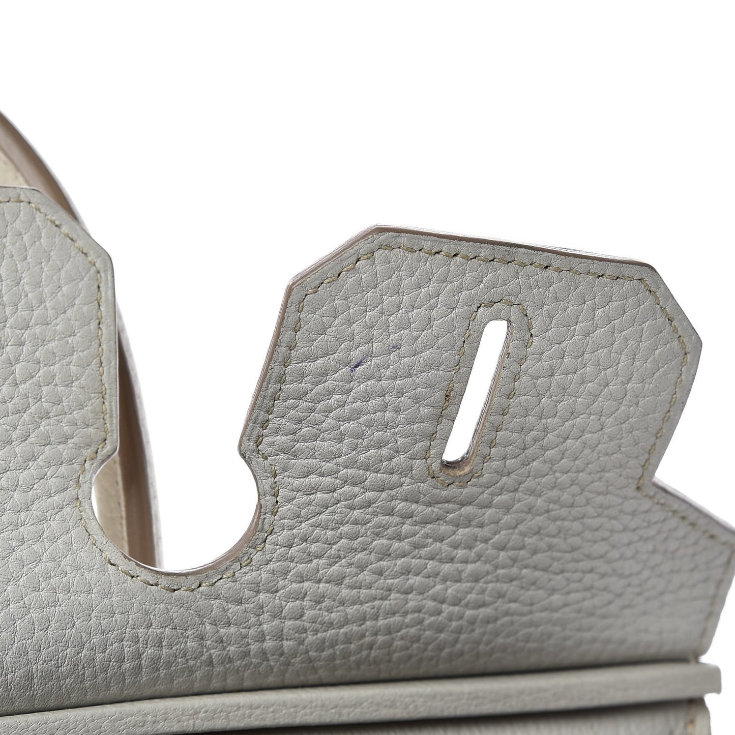 Taurillon Clemence Lizard Club Birkin 30 Gris Perle White Mykonos