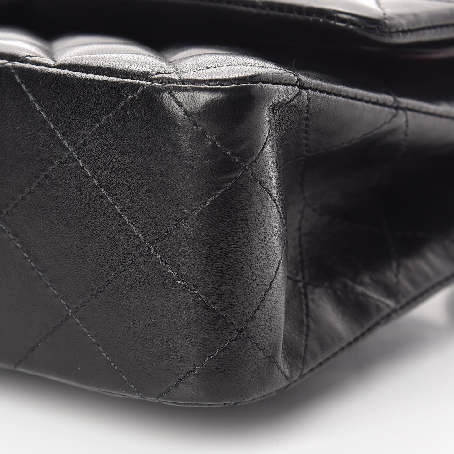 Lambskin Quilted Medium Double Flap Black