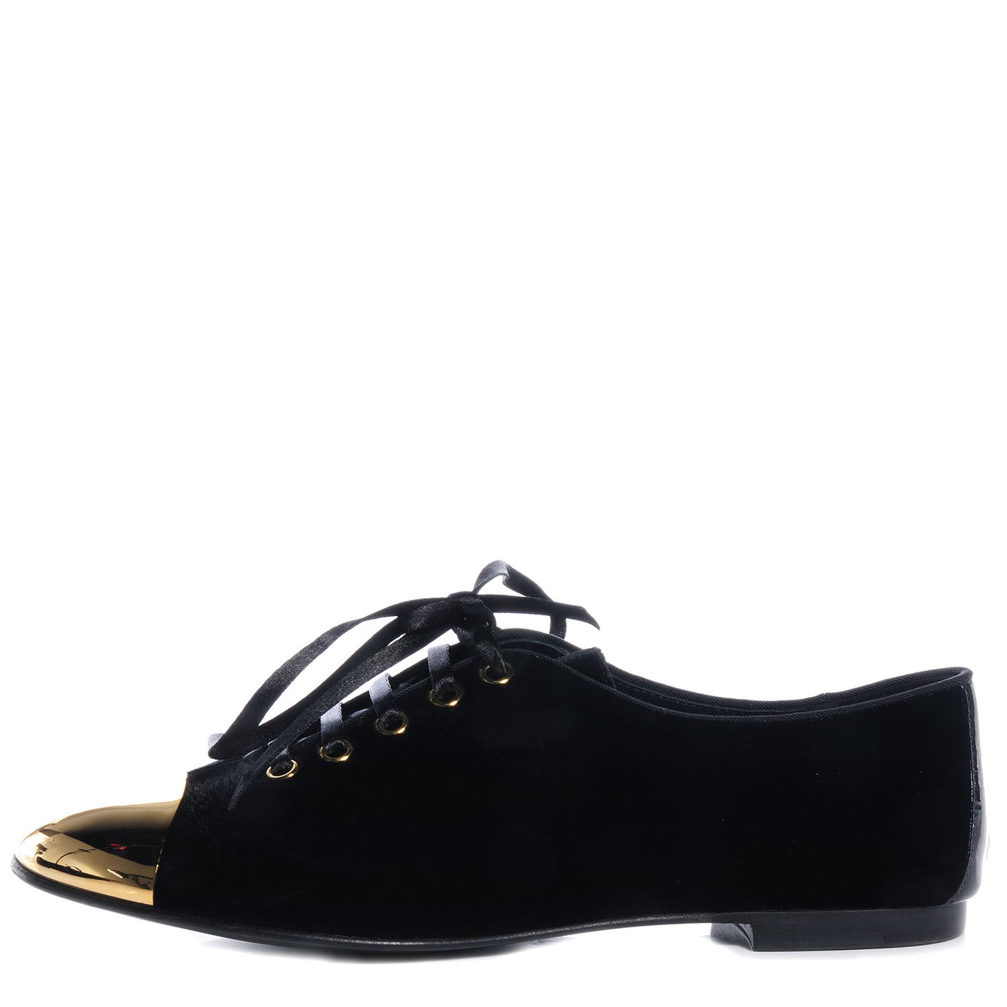 GIUSEPPEZANOTTIVelvetCapToeOxfordFlats37BlackGold