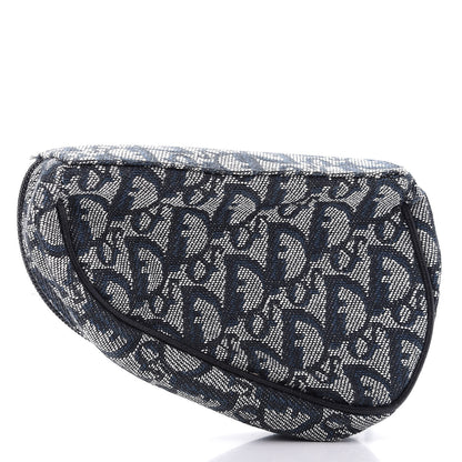 Christian Dior Monogram Mini Saddle Zip Pouch Navy Blue 3 of 10