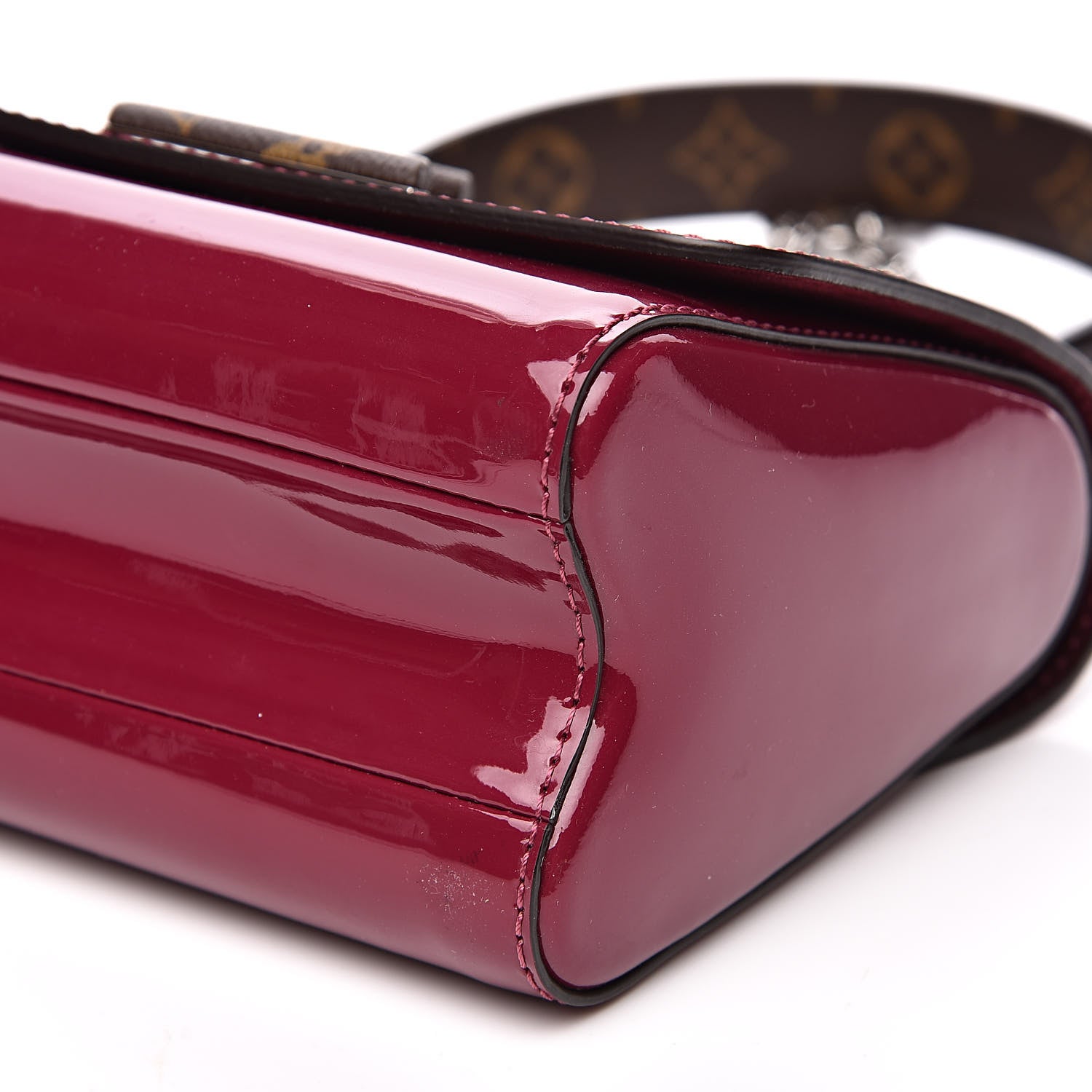 Louis Vuitton Patent Monogram Twist Shoulder Bag PM in Magenta 10 of 10
