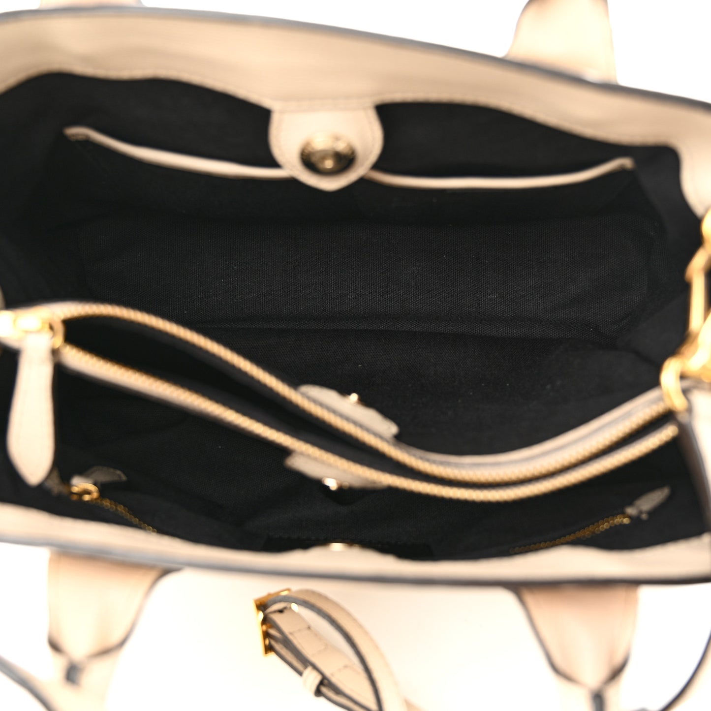 Derby Calfskin House Check Medium Banner Tote Limestone
