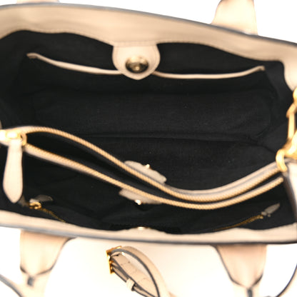 Burberry Derby Calfskin House Check Medium Banner Tote Limestone 5 of 14