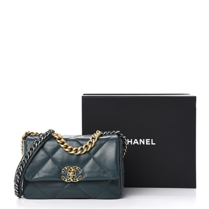 Chanel Lambskin Quilted Medium 19 Flap Green 11 of 11