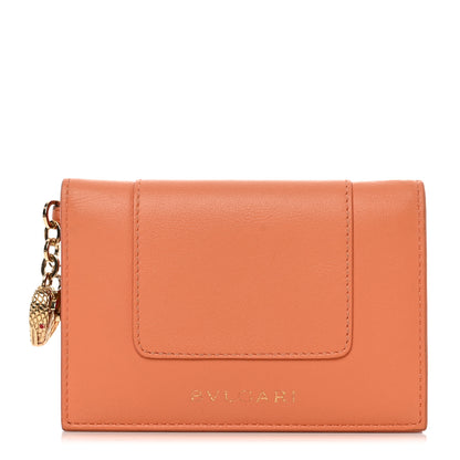 Bulgari Serpenti Calfskin Forever Card Case Coral 1 of 9