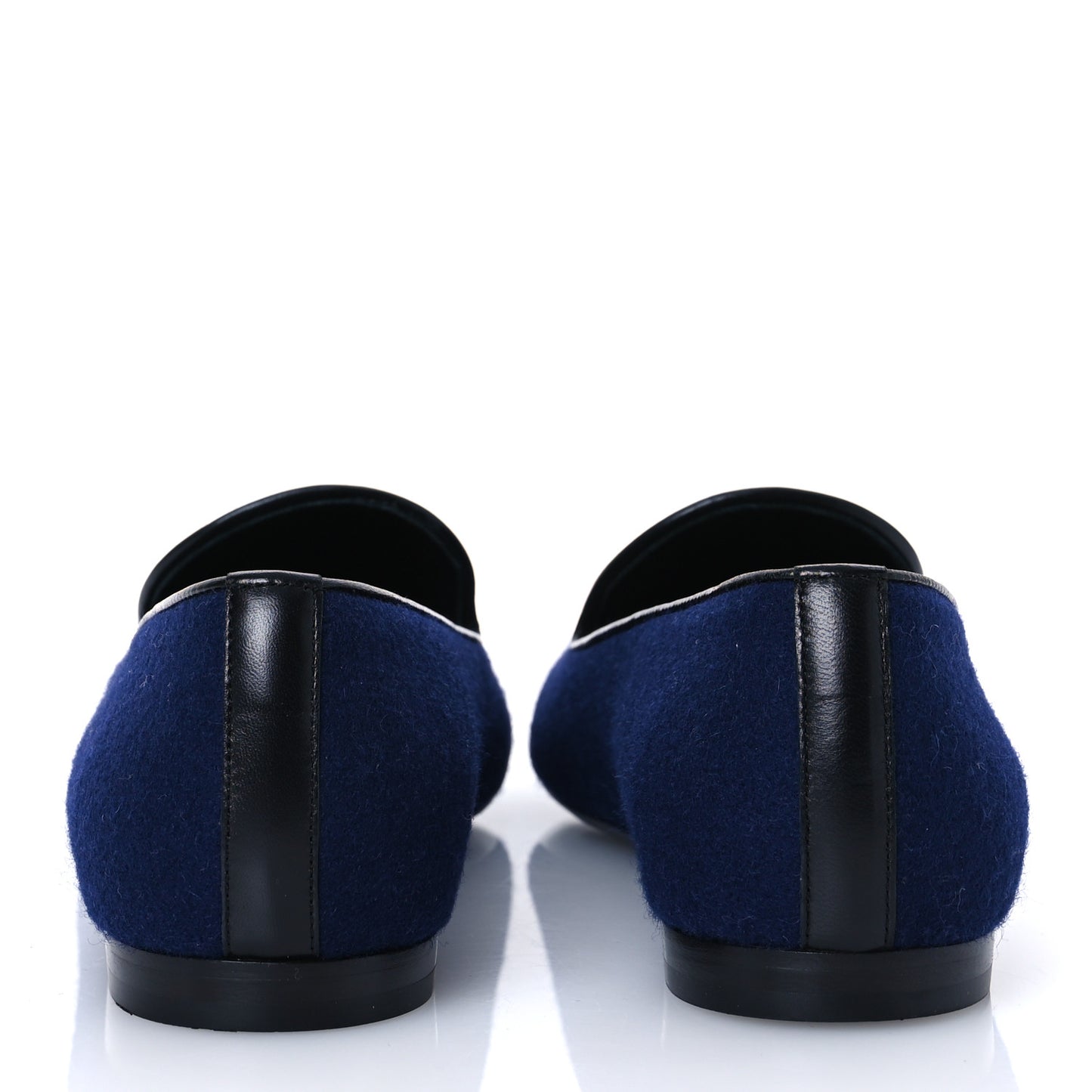 Fabric Lambskin Womens CC Mocassin Loafers 41 Navy Black