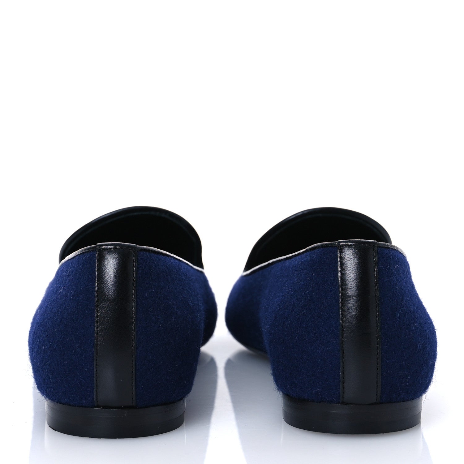 Chanel Fabric Lambskin Womens CC Mocassin Loafers 41 Navy Black 6 of 10
