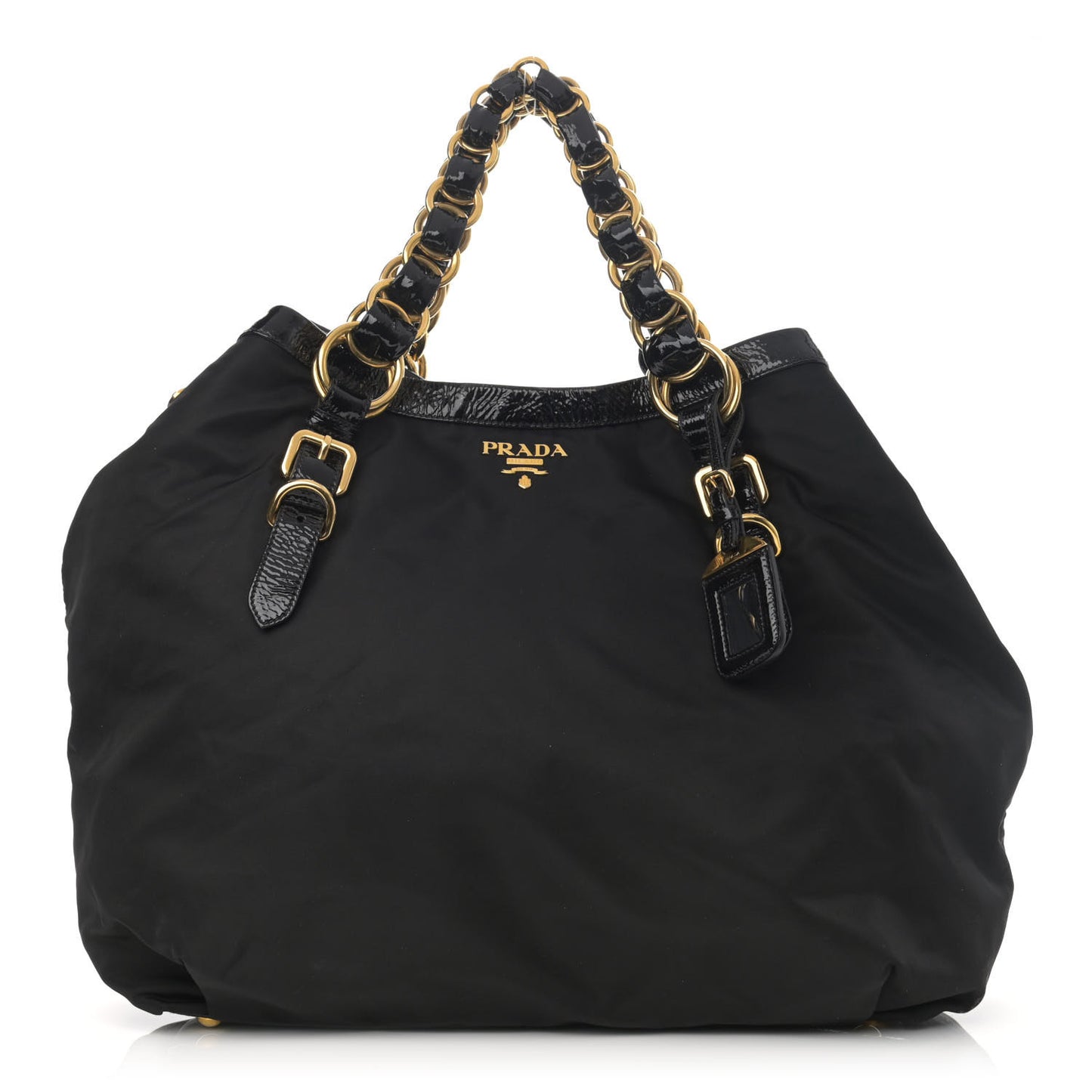 Tessuto Nylon Chain Shoulder Bag Nero Black