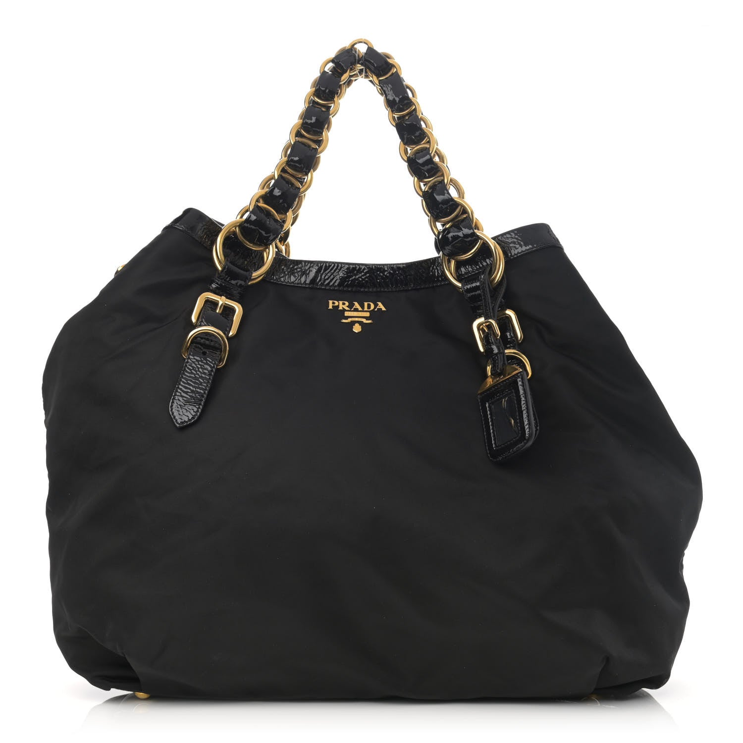 Prada Tessuto Nylon Chain Shoulder Bag Nero Black 1 of 12