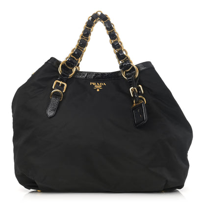 Prada Tessuto Nylon Chain Shoulder Bag Nero Black 1 of 12