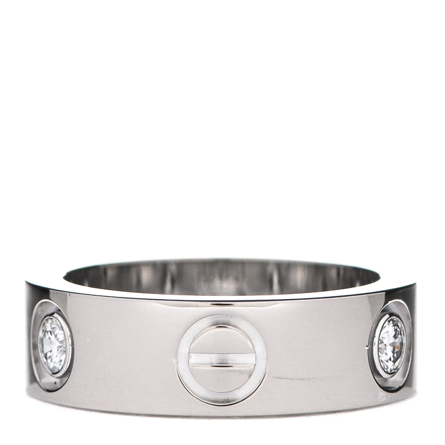 Cartier 18K White Gold 3 Diamond 5.5mm LOVE Ring 47 4 3 of 5