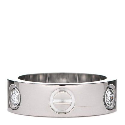 Cartier 18K White Gold 3 Diamond 5.5mm LOVE Ring 47 4 3 of 5