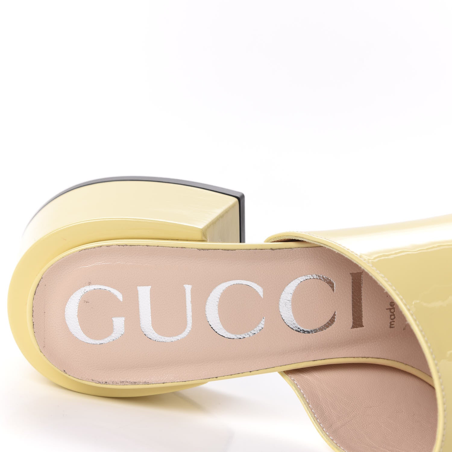 Gucci Patent Lexi Horsebit Mid-Heel Slide Sandals 38 Burro 7 of 10