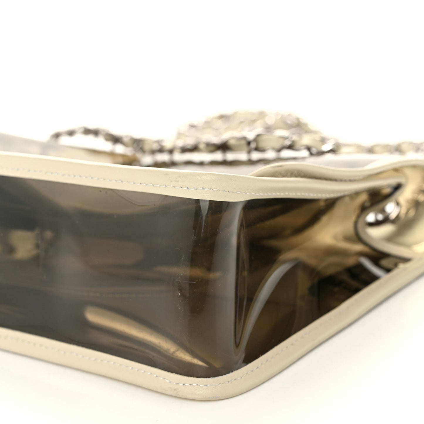 Lambskin Vinyl Large Naked Flap  Silver