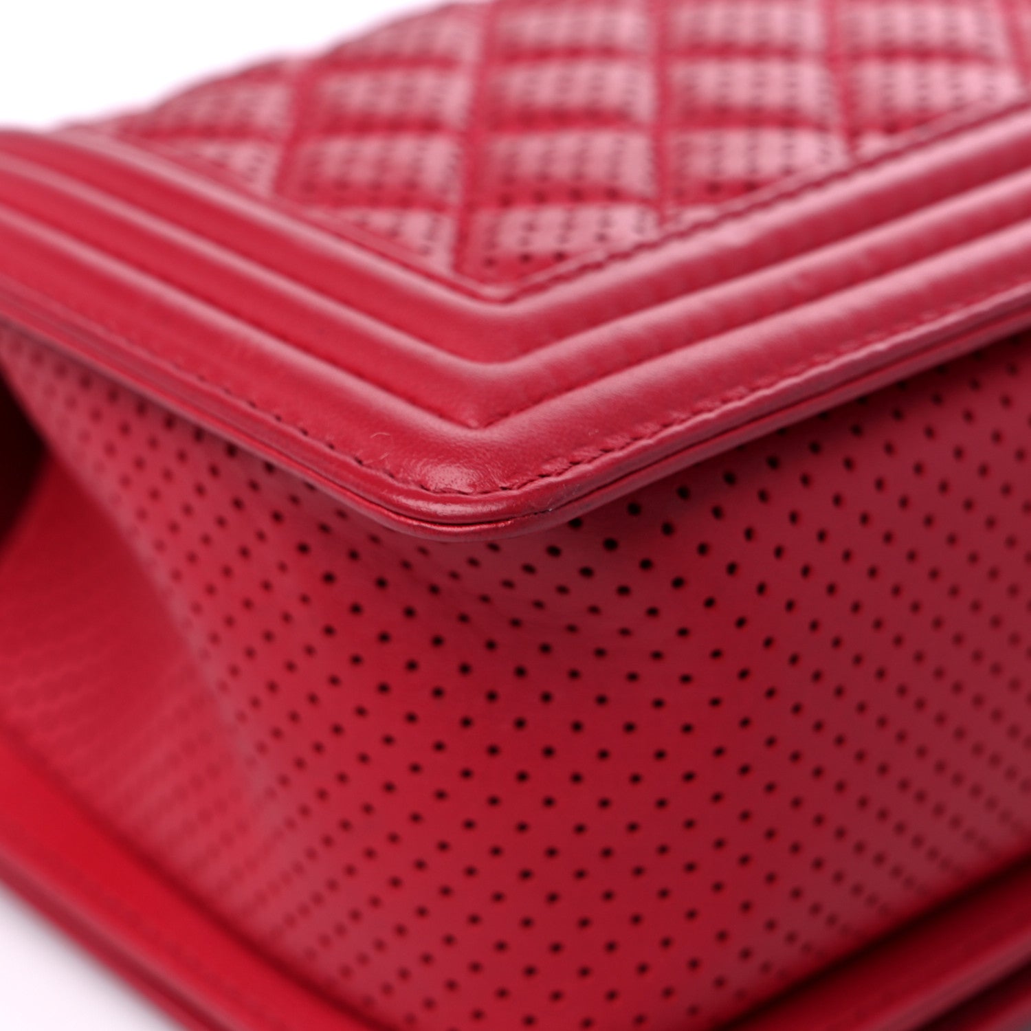 Chanel Perforated Lambskin Quilted Medium Boy Flap Red 10 of 12