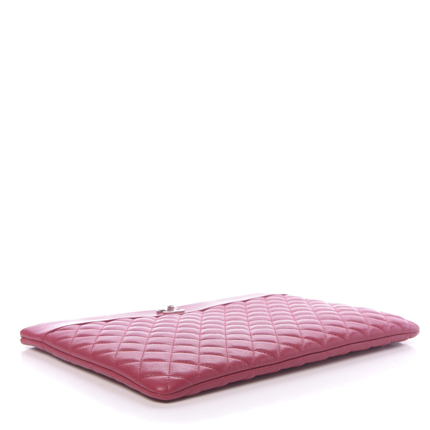 Lambskin Quilted Large Vintage Mademoiselle Cosmetic Case Red