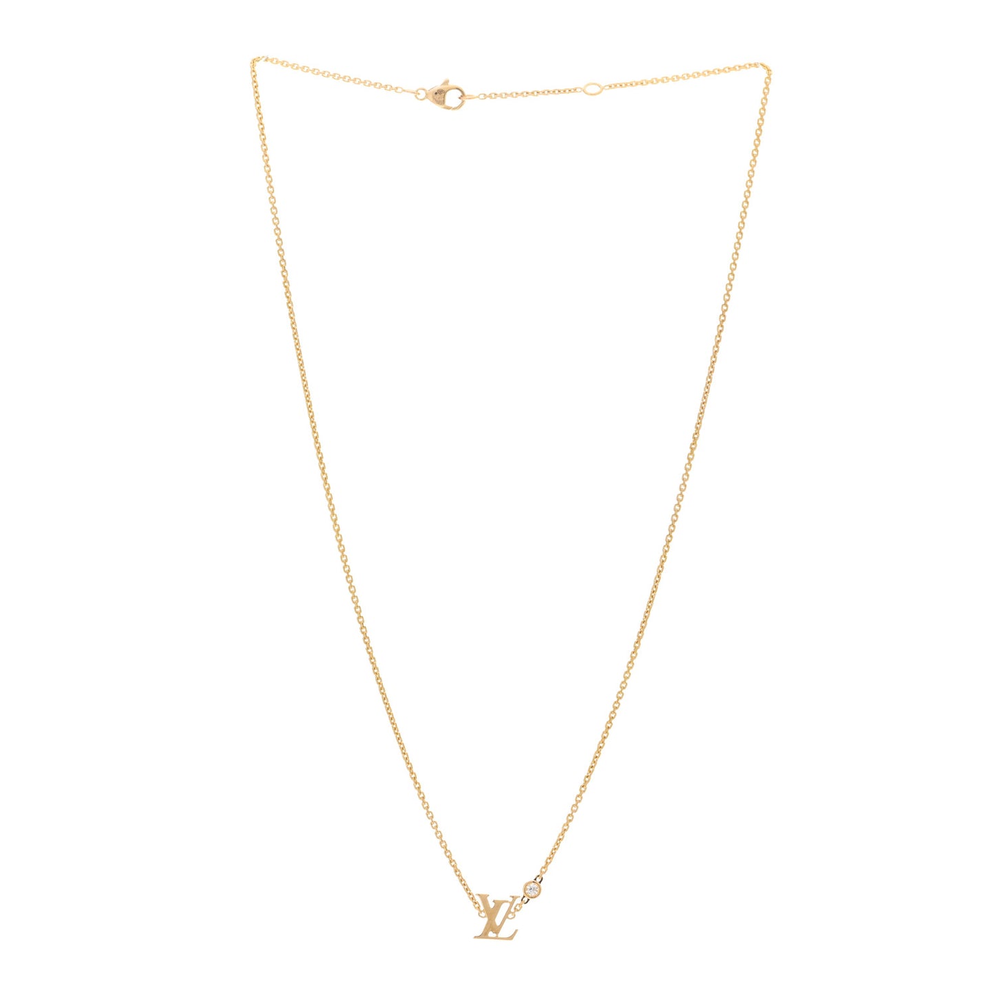 18K Yellow Gold Diamond Idylle Blossom LV Pendant Necklace