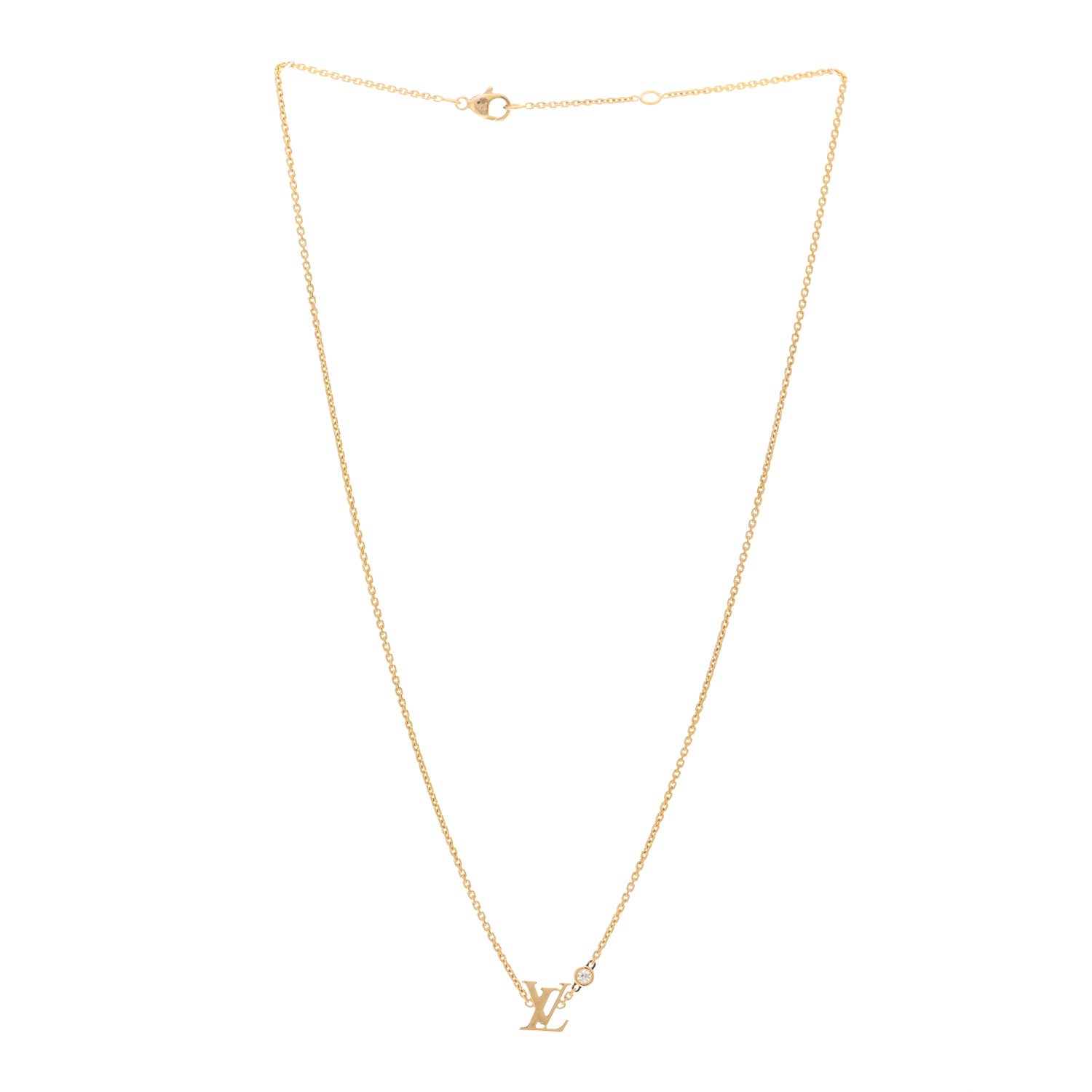 Louis Vuitton 18K Yellow Gold Diamond Idylle Blossom LV Pendant Necklace 3 of 4
