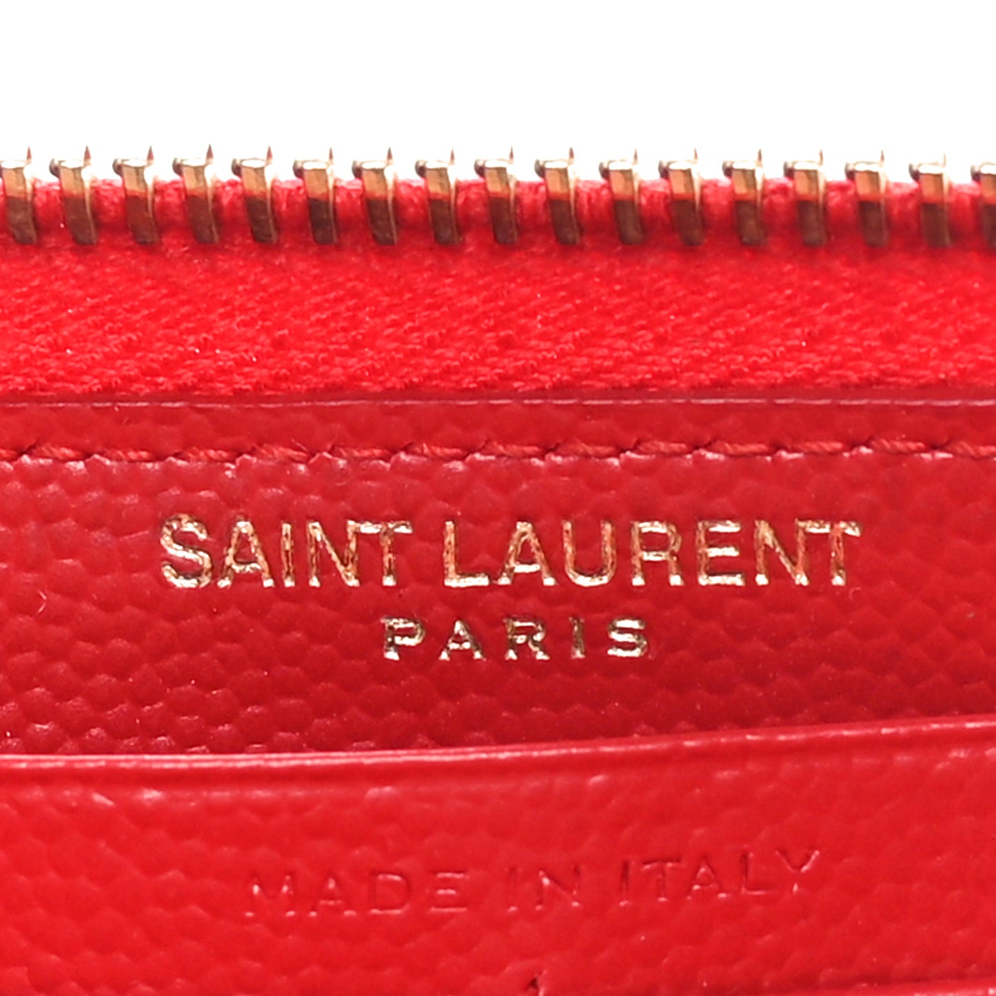 Grain De Poudre Matelasse Chevron Monogram Zip Around Wallet Red