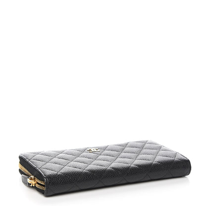 Chanel Caviar Quilted Large Gusset Zip Around Wallet Black 4 of 9