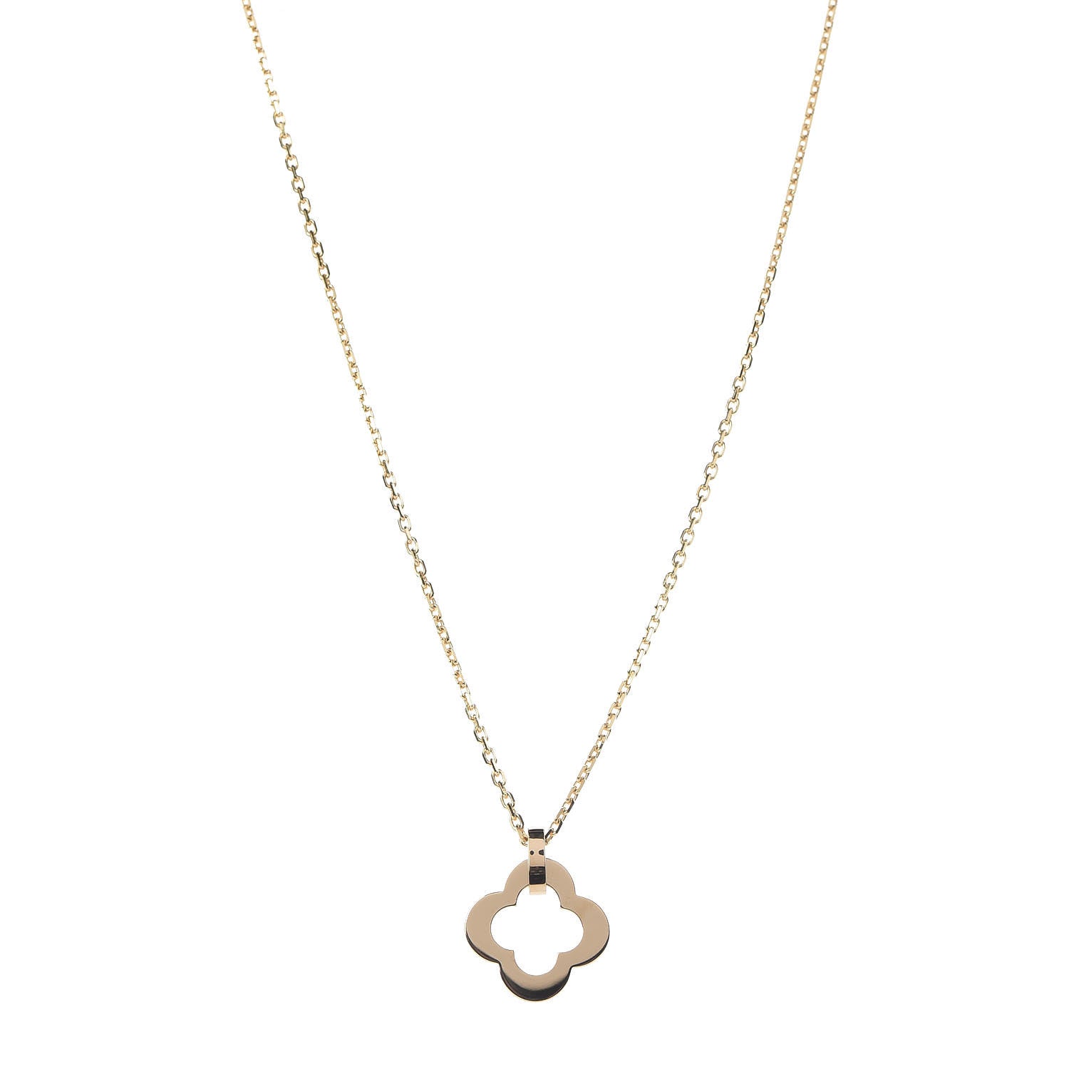 Van Cleef & Arpels 18K Yellow Gold Byzantine Alhambra Pendant Necklace 1 of 8