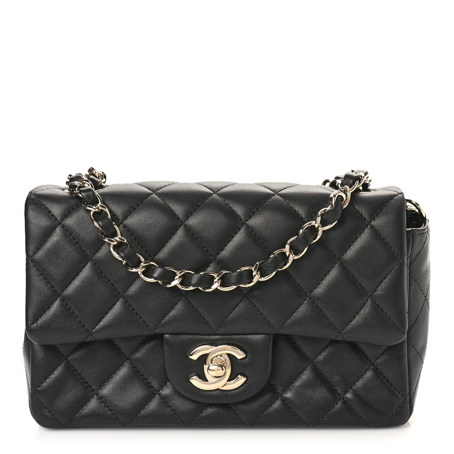 Chanel Lambskin Quilted Mini Rectangular Flap Black 1 of 10