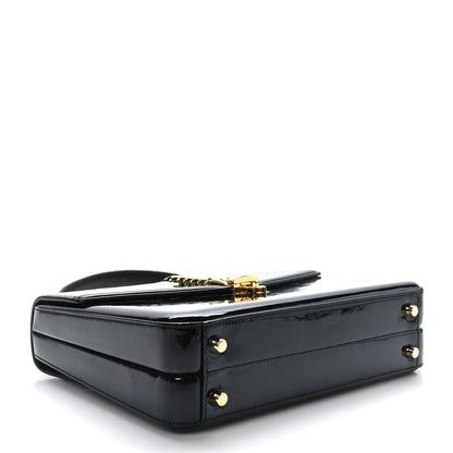 Gucci Mousse Top Patent Mini Sylvie 1969 Top Handle Bag Black 5 of 10
