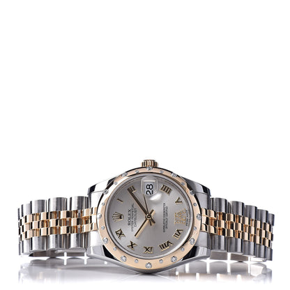 Rolex Stainless Steel 18K Yellow Gold Diamond 31mm Oyster Perpetual Datejust Watch Silver Roman 178343 3 of 7