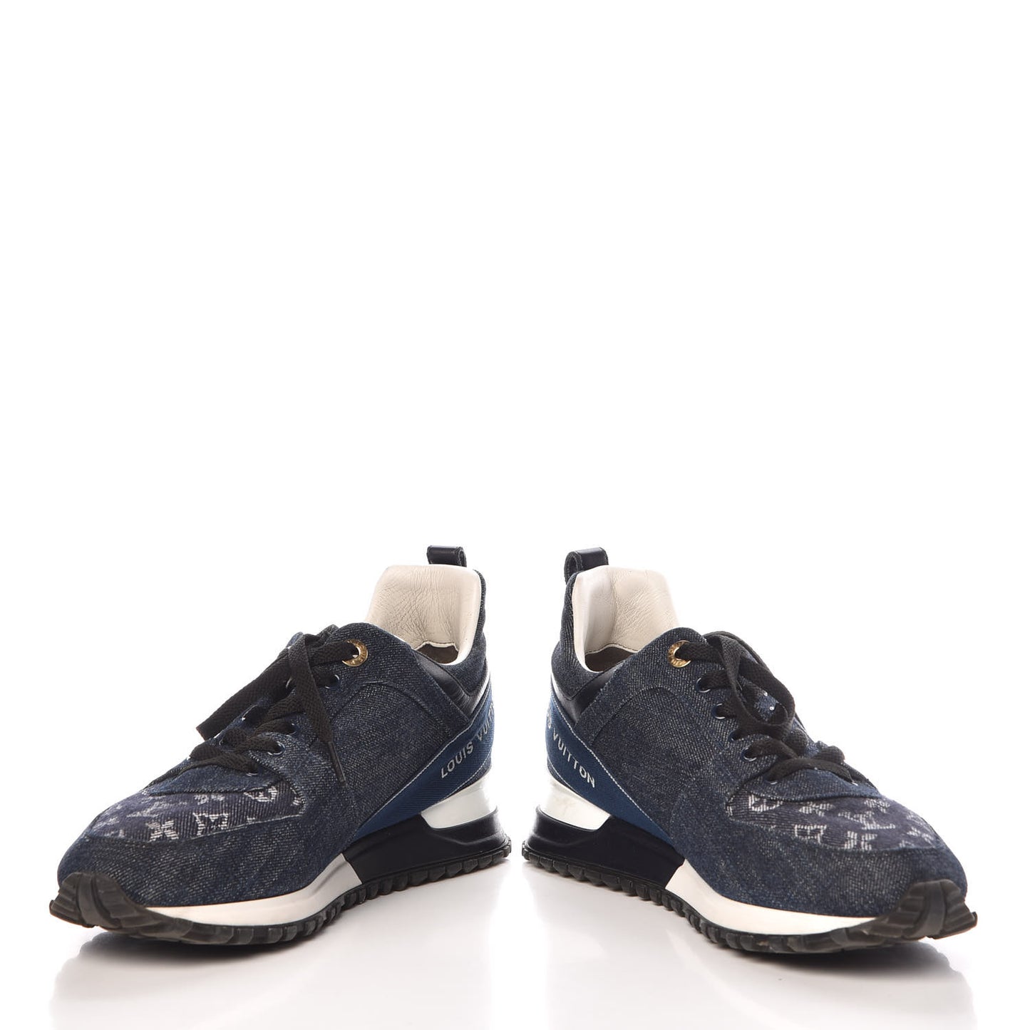 Monogram Denim Run Away Sneakers 39 Blue