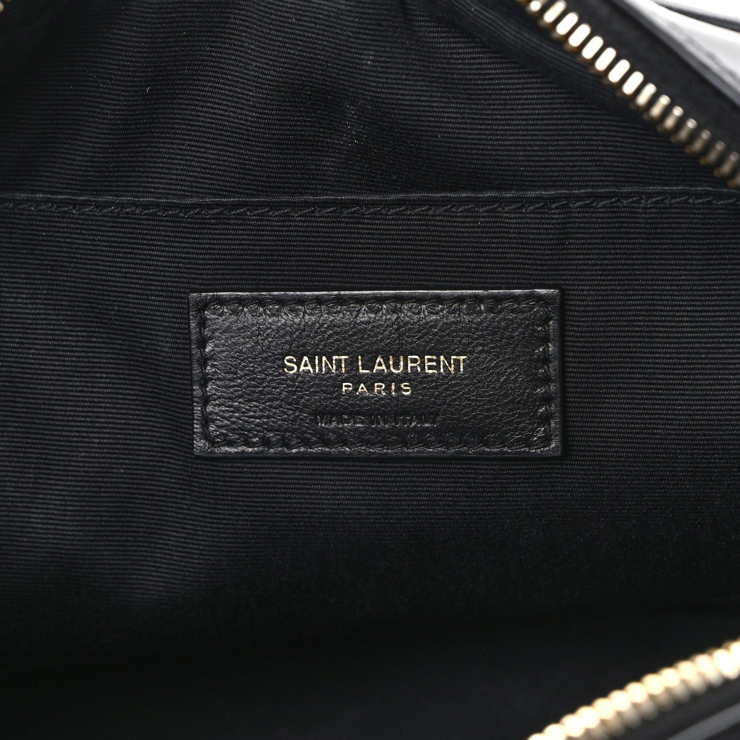 SAINT LAURENT Calfskin Matelasse Monogram Lou Camera Bag Black