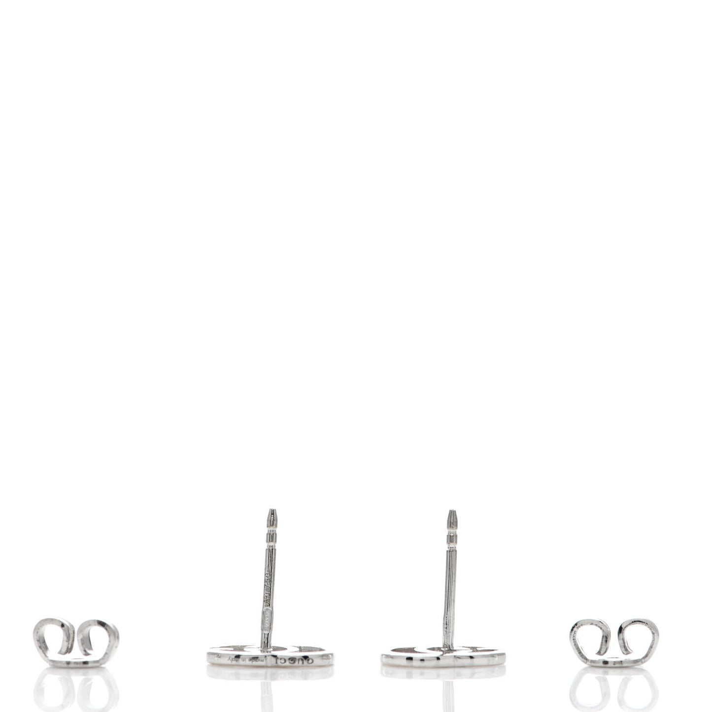 18K White Gold GG Tissue Stud Earrings