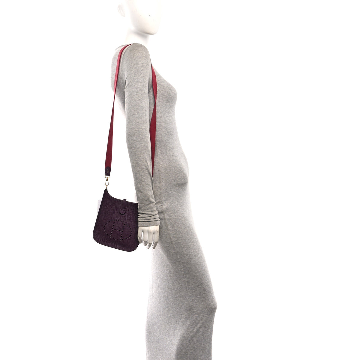 Hermes Taurillon Clemence Amazone Evelyne TPM Anemone Rouge Grenat 2 of 10