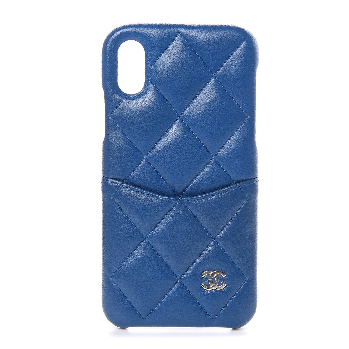 Lambskin Quilted iPhone X Case Blue