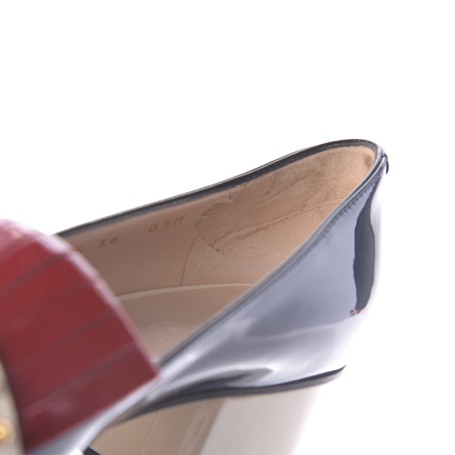 Gucci Vernice Studded GG Marmont Fringe 50mm Loafer Pumps 36 Blue Agata Hibiscus Red Mystic White 9 of 12