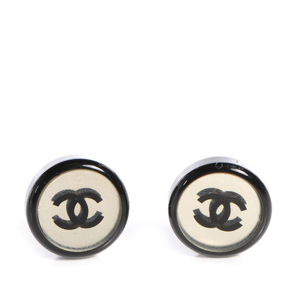 Chanel Mirror CC Clip On Earrings Black 1 of 5