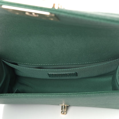 Chanel Caviar Chevron Quilted Medium Boy Flap Green 4 of 4