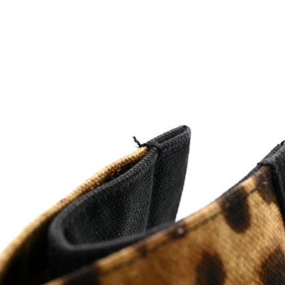 Saint Laurent Canvas Calfskin Leopard Print Rive Gauche Noe Tote Natural Black 11 of 13