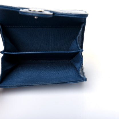 Chanel Caviar Quilted Flap Card Holder Wallet Navy 5 of 13