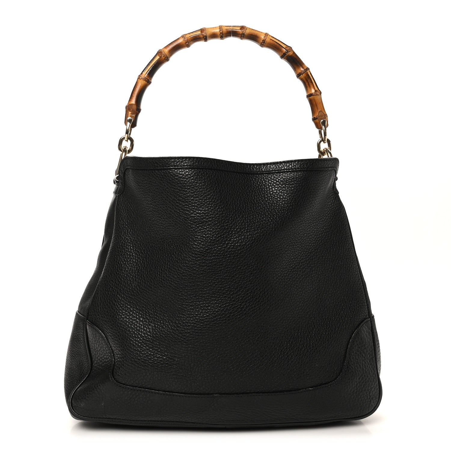 Gucci Pebbled Calfskin Medium Diana Bamboo Shoulder Bag Black 1 of 9