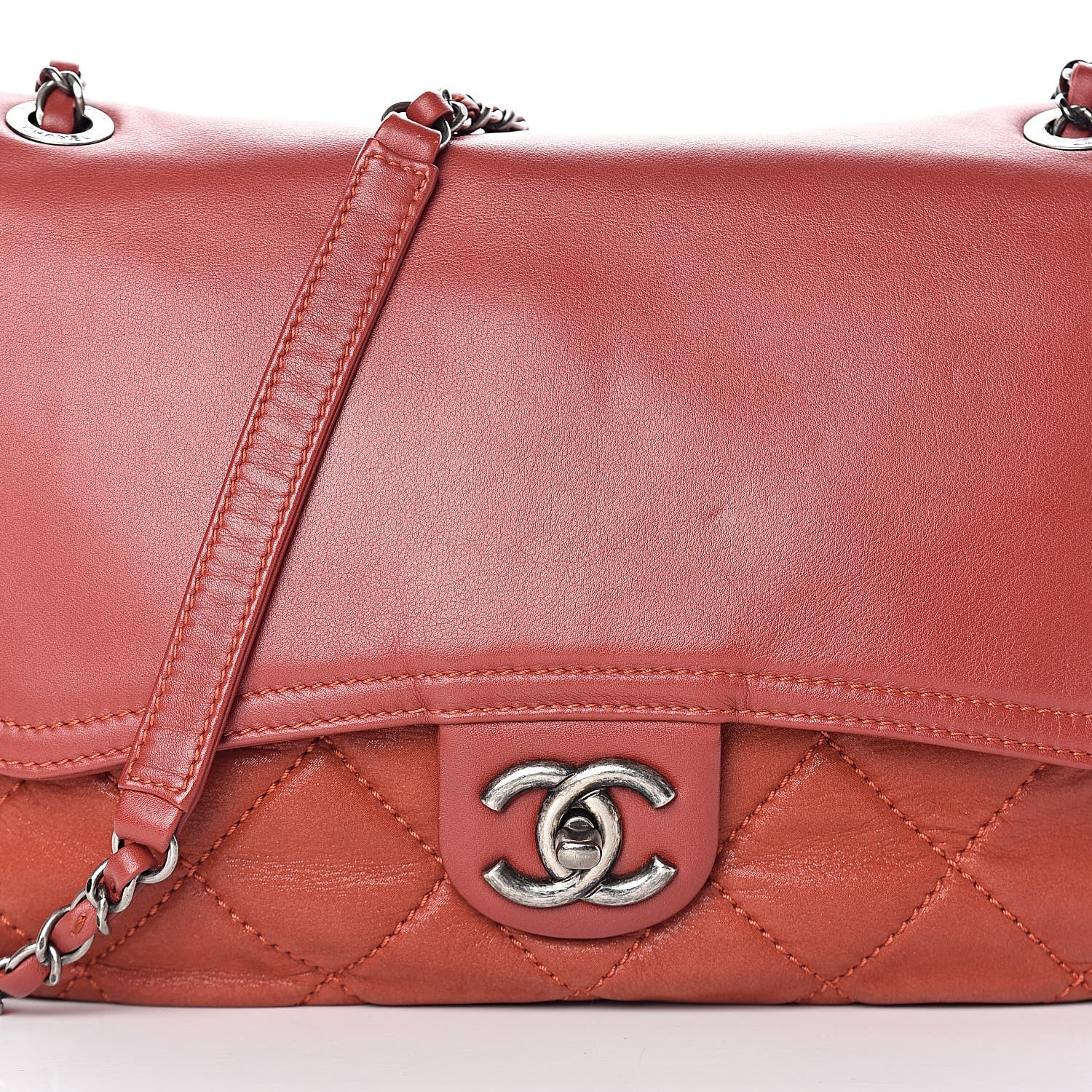 Chanel Iridescent Calfskin Medium In the Mix Flap Red 17 of 17