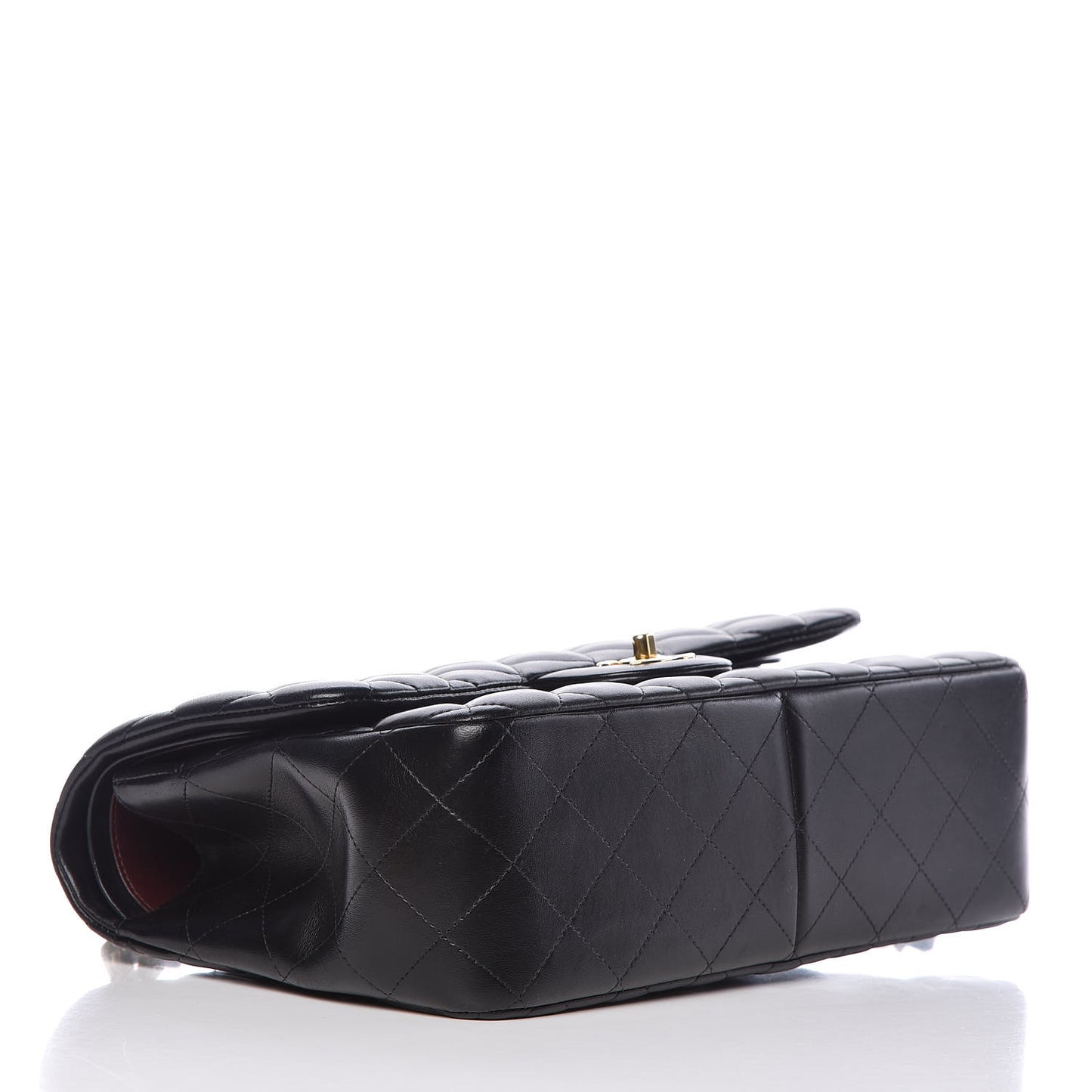 Lambskin Quilted Jumbo Double Flap Black