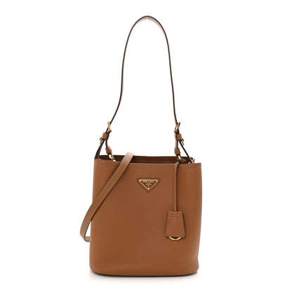 Prada Soft Grained Secchiello Bucket Bag Caramel 1 of 10